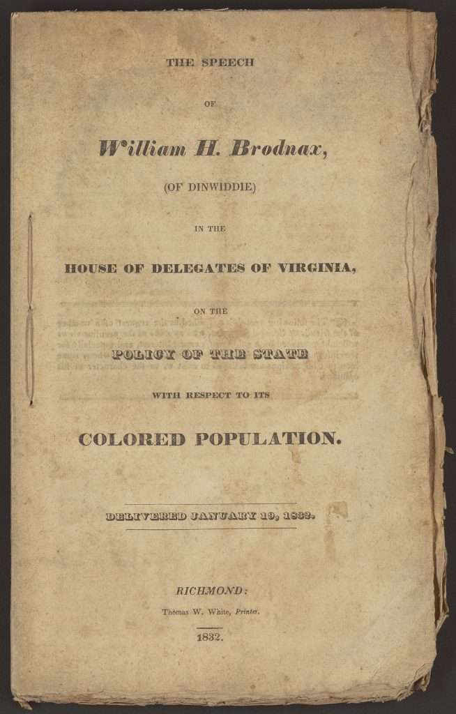 The Speech of William H. Brodnax