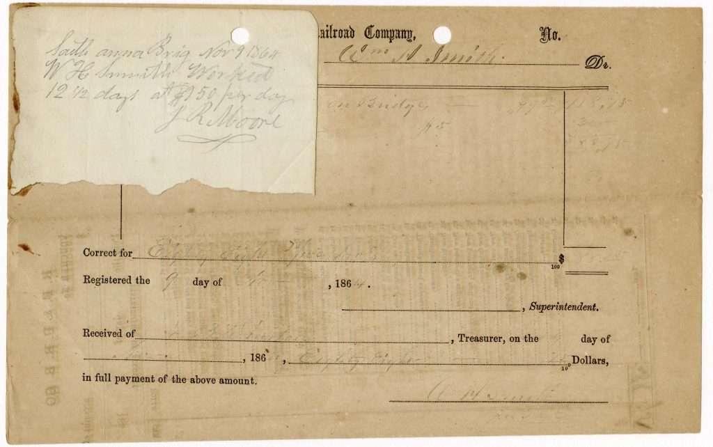 Voucher for Railroad Repairs