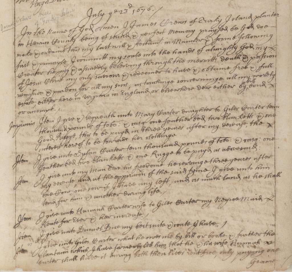 James Crewes's Will