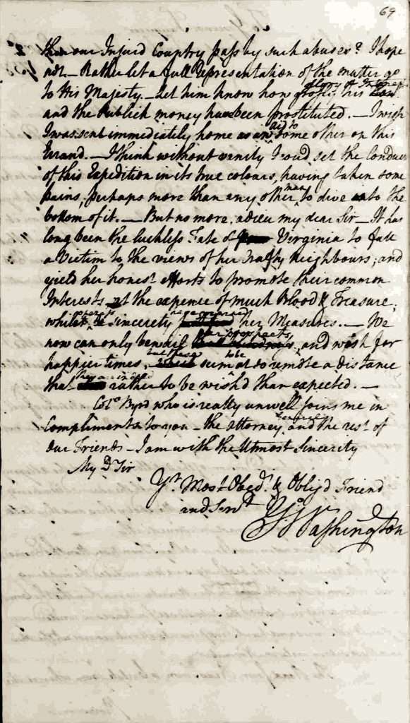 George Washington to John Robinson, September 1, 1758, Page 3