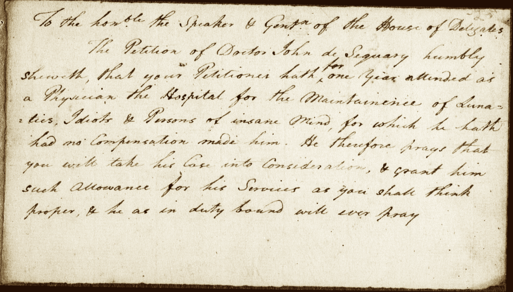 John De Sequeyra Petition, Page 1