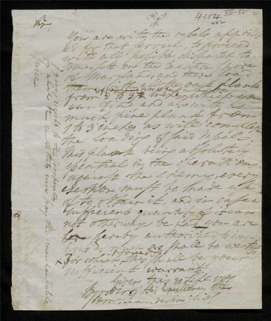 Henry Knox to Thomas Shilds, September 30, 1781, Page 1