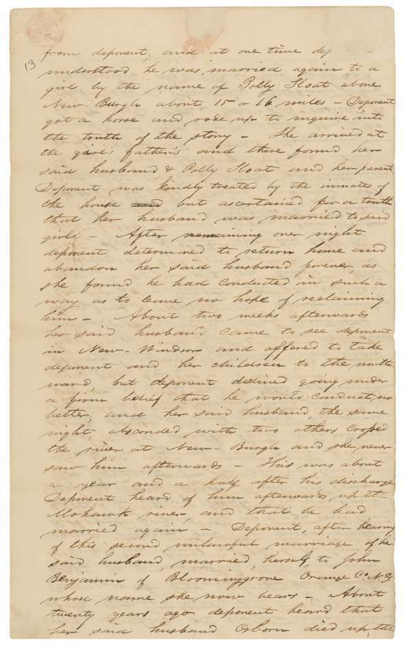 Sarah Benjamin's Account of Yorktown, Page 13