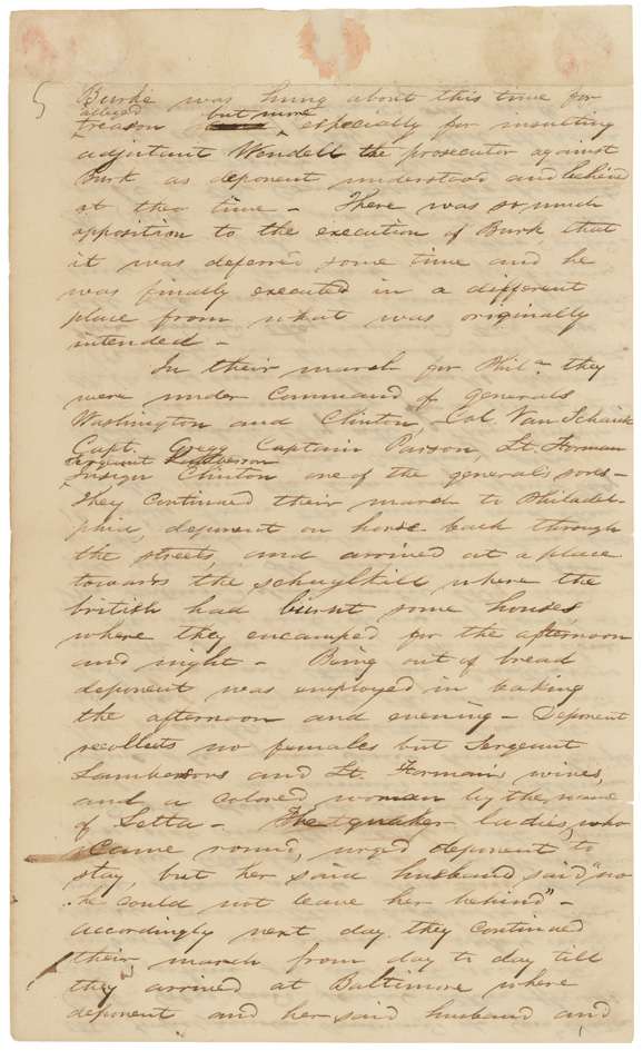 Sarah Benjamin's Account of Yorktown, Page 5