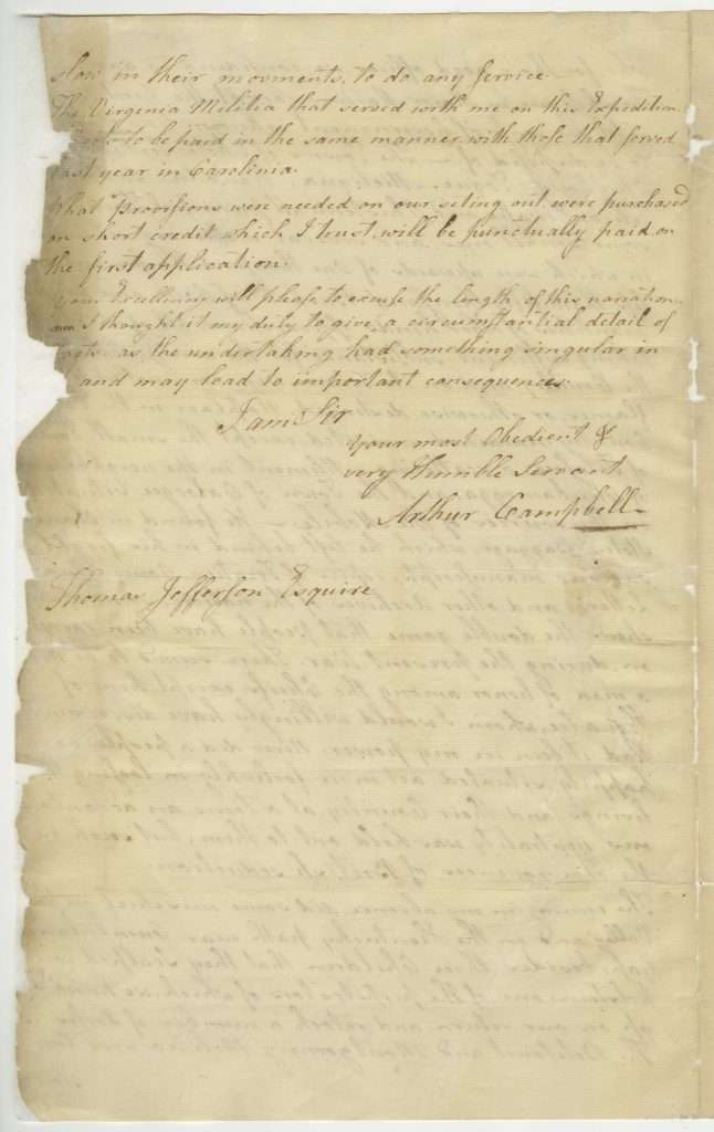 Arthur Campbell to Thomas Jefferson, January 15, 1781, Page 6