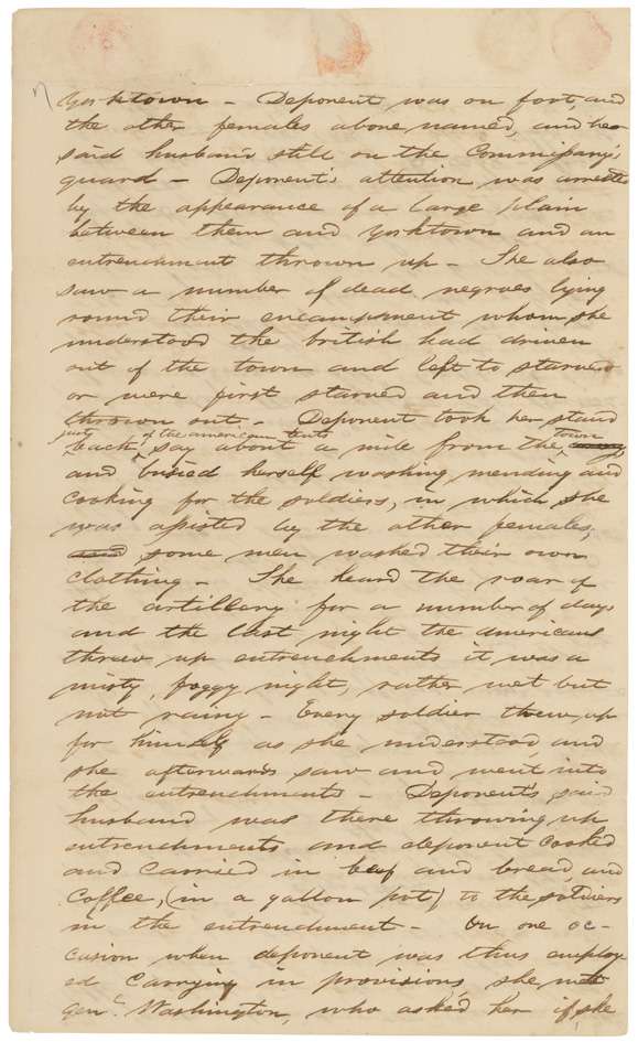 Sarah Benjamin's Account of Yorktown, Page 7