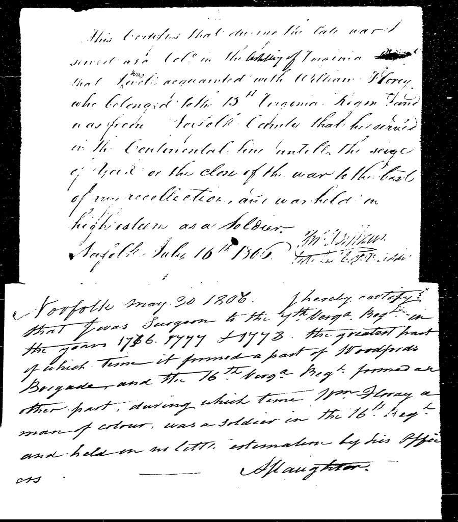 William Flora Revolutionary War Bounty Warrants