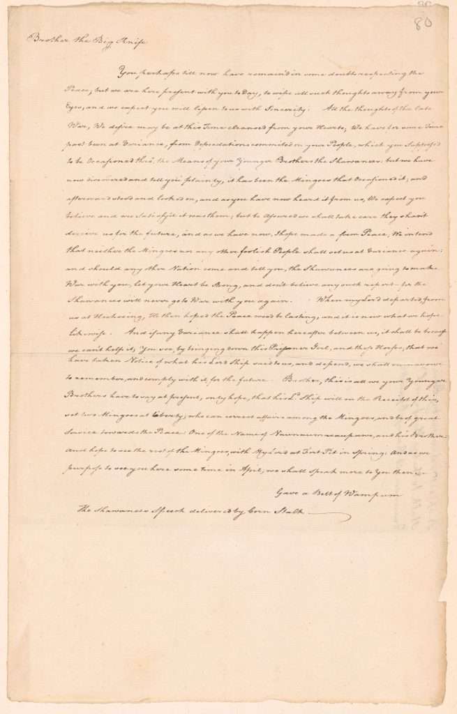 Cornstalk’s Speech to Lord Dunmore at Camp Charlotte