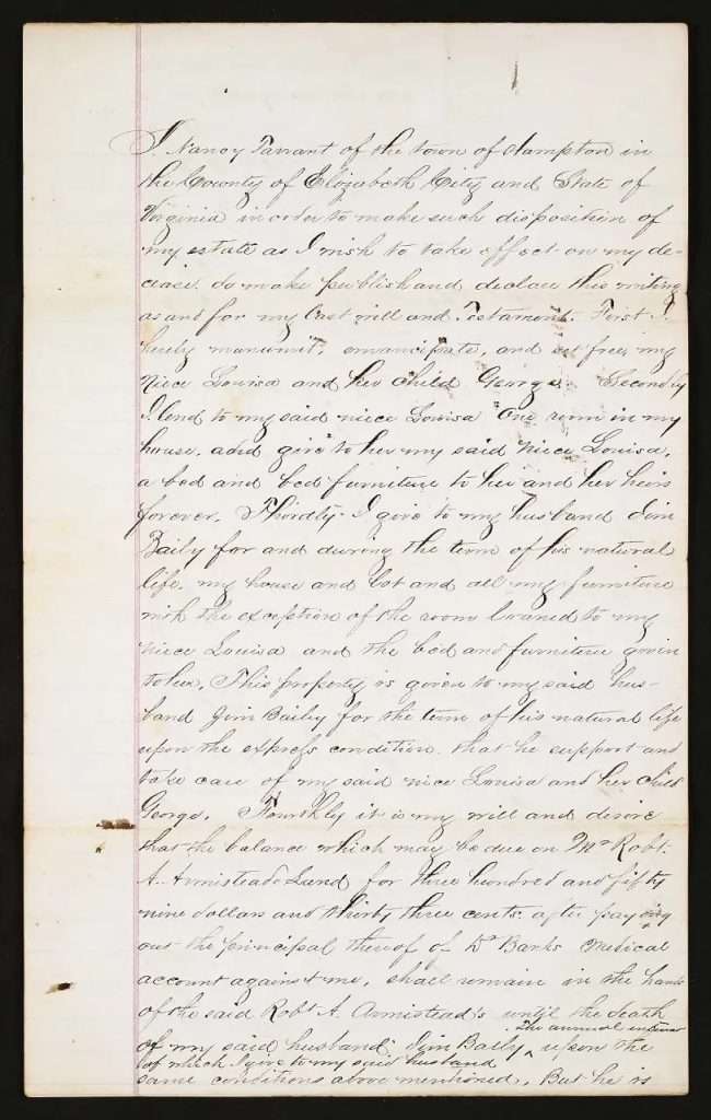 Last Will and Testament of Nancy Tarrant, Page 1