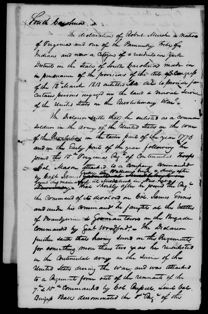 Robert Mush Revolutionary War Pension Application, Page 18