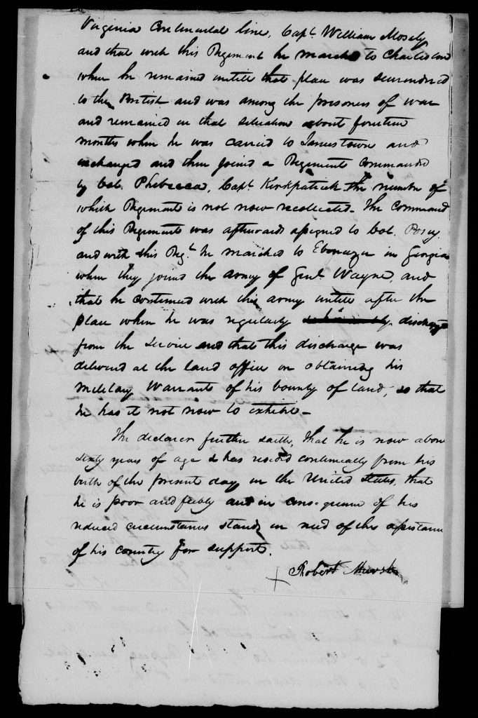 Robert Mush Revolutionary War Pension Application, Page 19