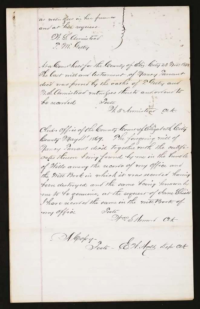 Last Will and Testament of Nancy Tarrant, Page 3