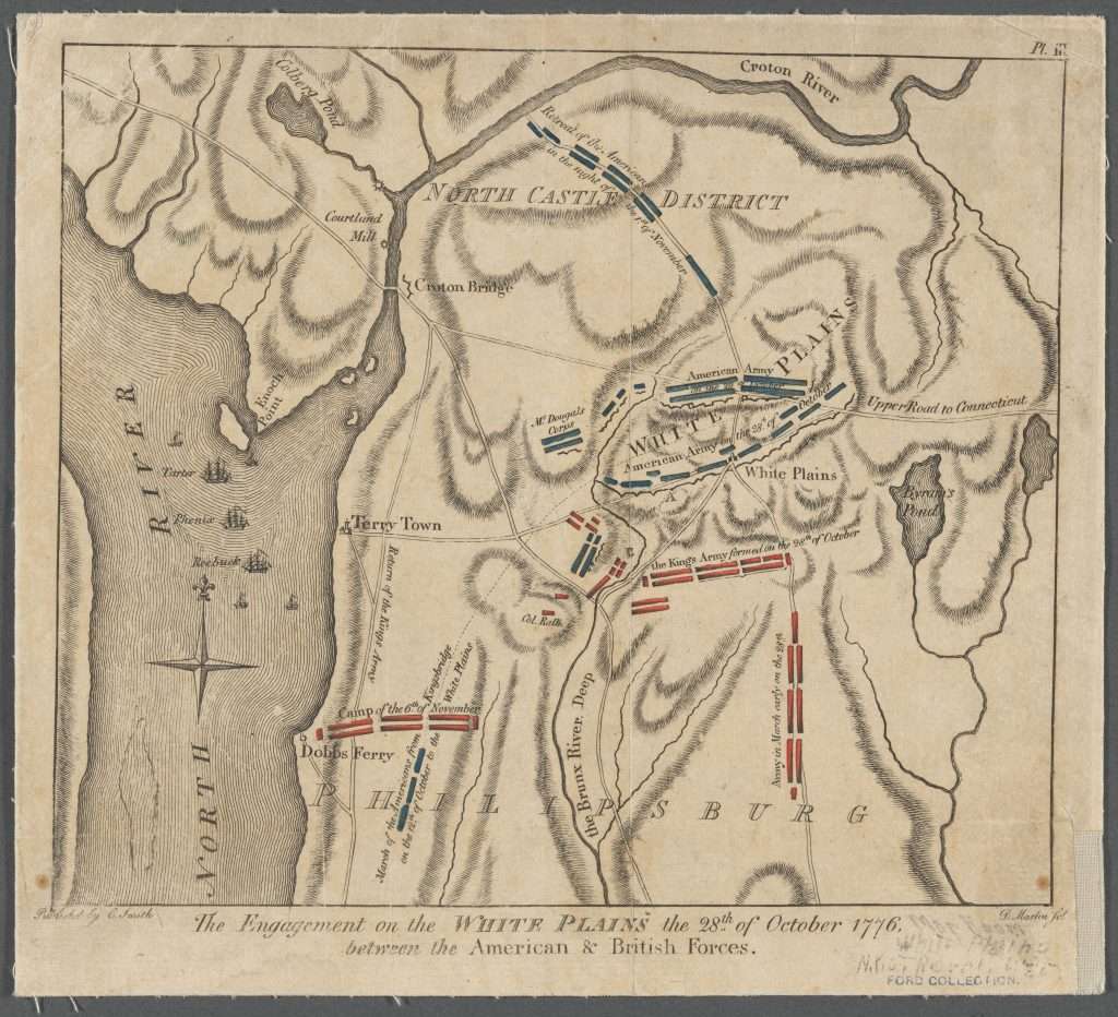 Ca. 1796 Military map of Battle of White Plains