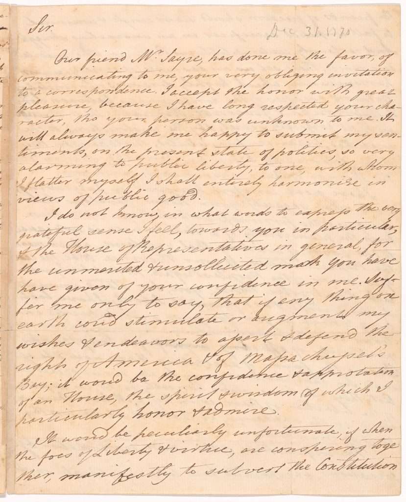 Handwritten script letter