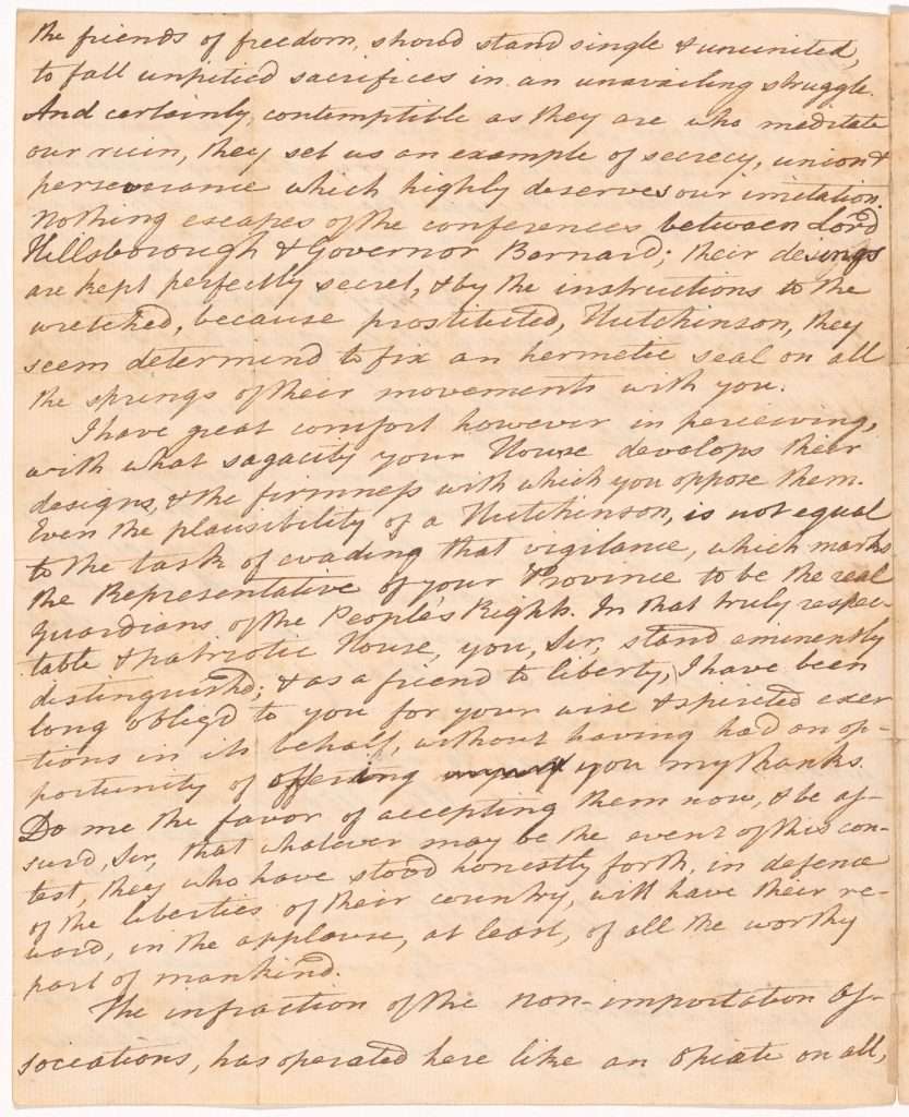 Handwritten script letter