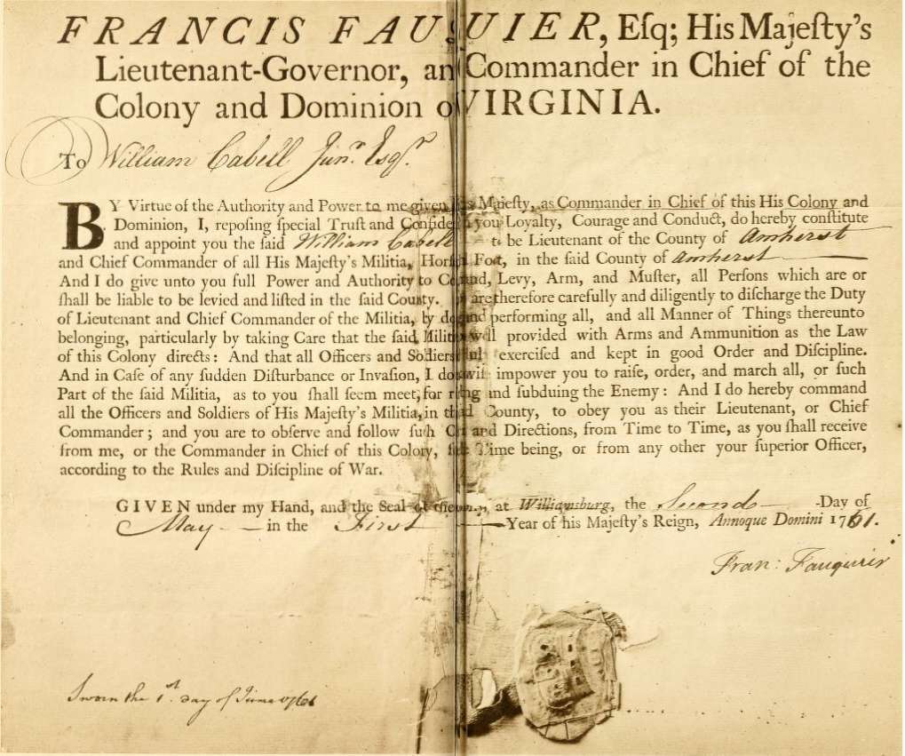 William Cabell’s County Lieutenant Commission