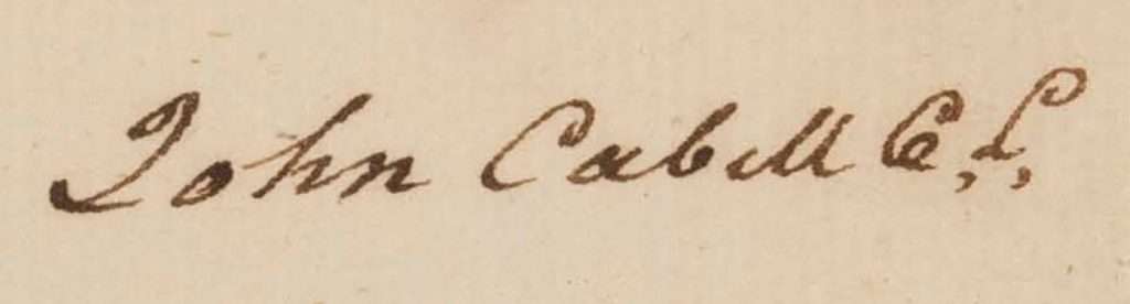 John Cabell’s Signature