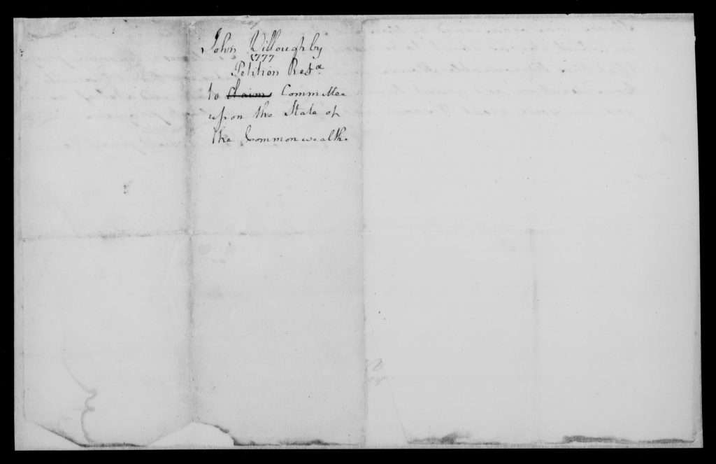 John Willoughby Jr. Petition, June 3, 1777, Page 1