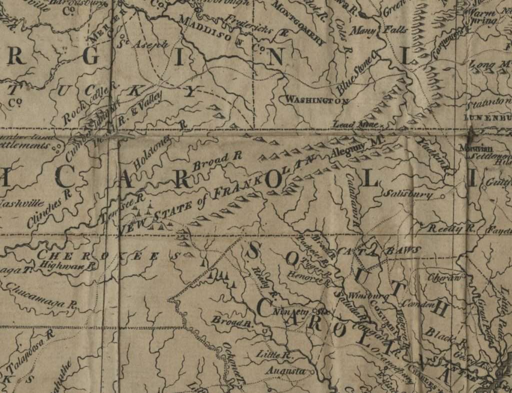 Detail from <em>Map of the states of Virginia, North Carolina, South Carolina and Georgia</em>