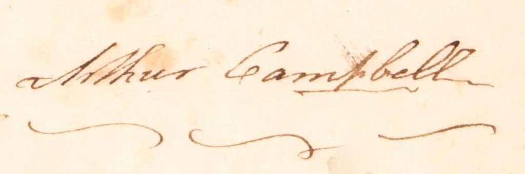 Arthur Campbell’s Signature