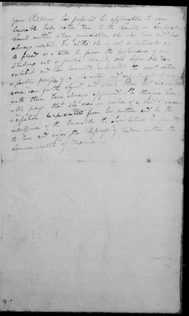  Petition of Judith Hope, December 21, 1819, Page 3 