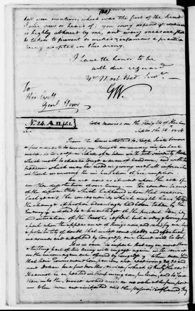  George Washington to John Hancock, September 25, 1776, Page 1 