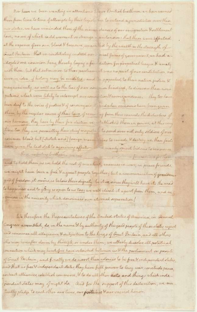  Fair Copy of the Declaration of Independence, Page 4 